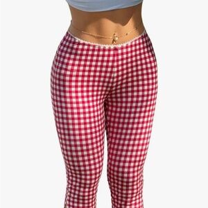 Red Gingham Women's Pants
